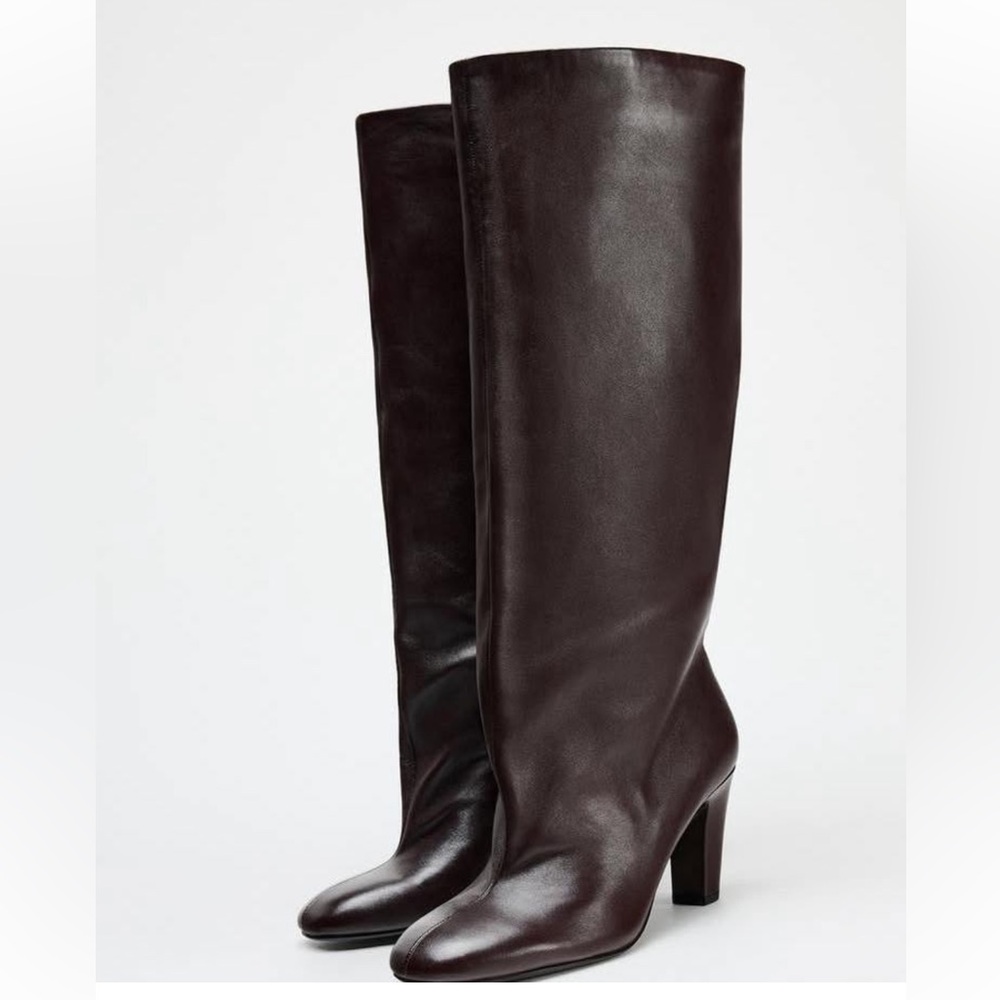 Zara Dark Brown Heeled Boots